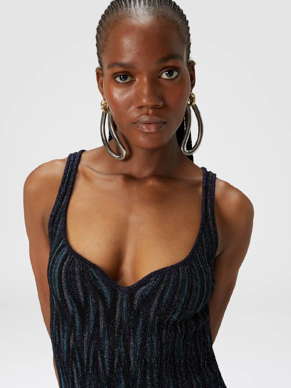 Missoni Mini-abito Motivo Diamante Lamé Con Scollatura A Cuore