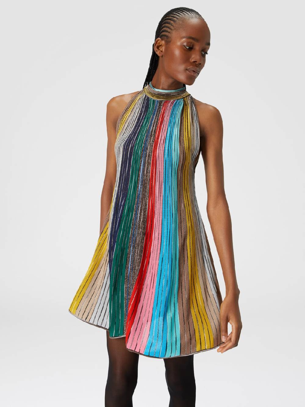 Missoni Mini-abito Senza Maniche In Maglia Plissée Lamé
