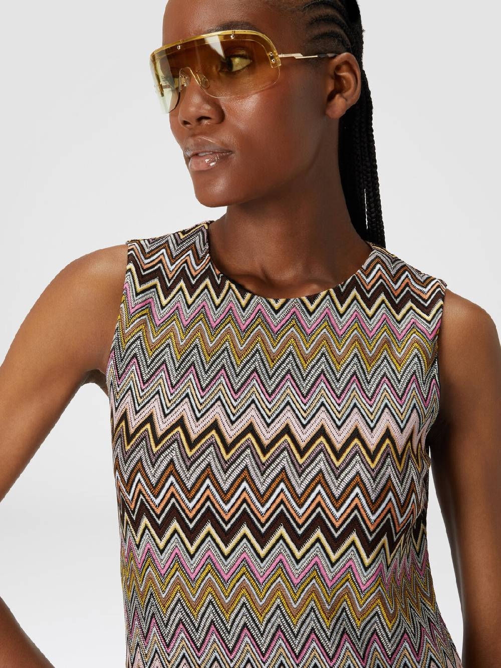 Missoni Mini-abito Senza Maniche In Viscosa Zig Zag