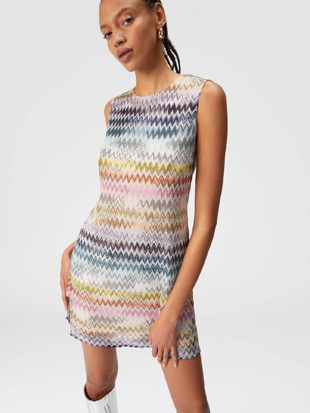 Missoni Mini-abito Senza Maniche In Viscosa Zig Zag Lamé