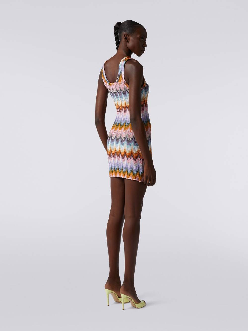 Missoni Mini-abito Smanicato In Viscosa Zig Zag Con Lurex