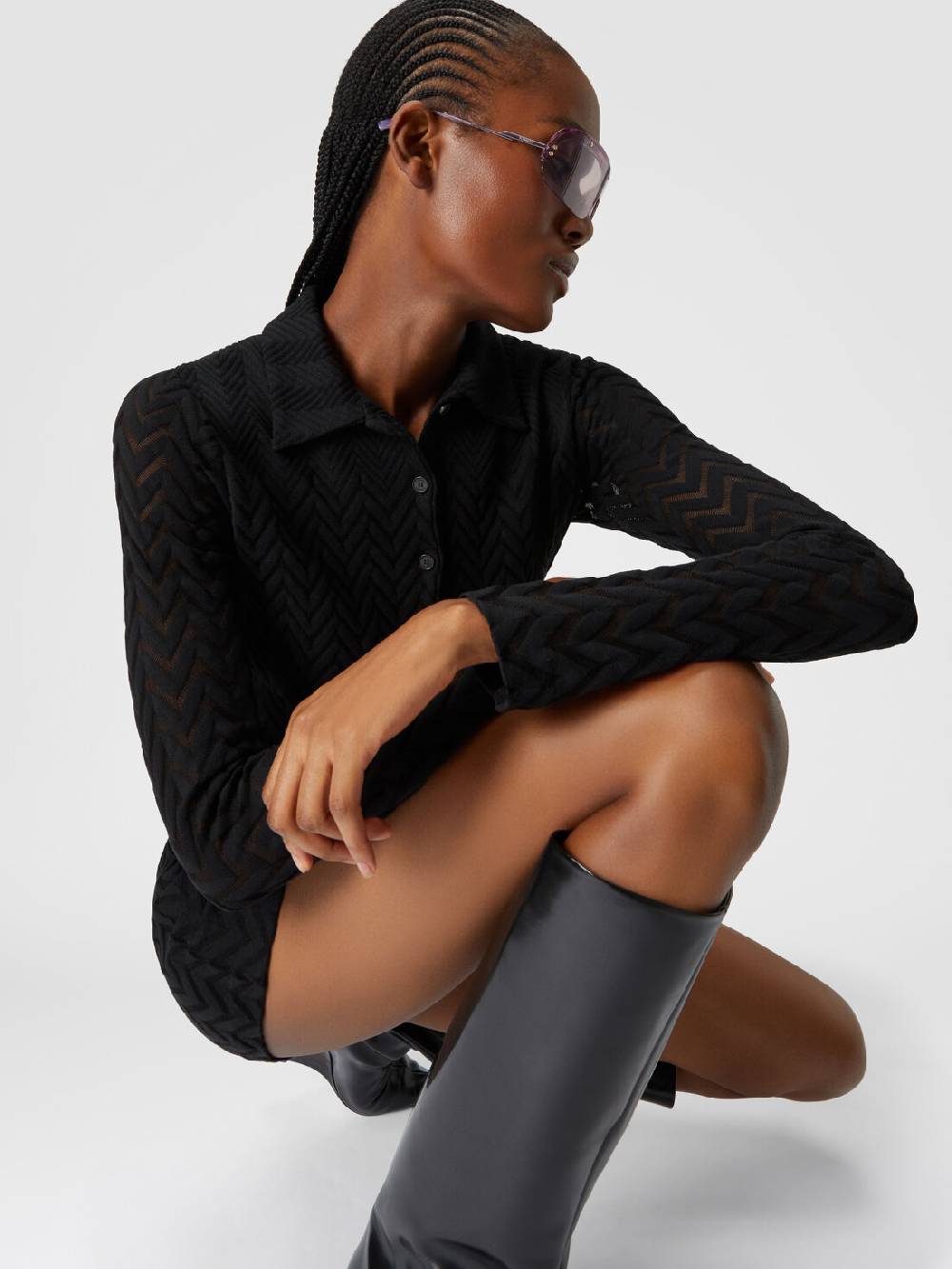 Missoni Mini-abito Taglio Polo In Cotone E Viscosa Chevron