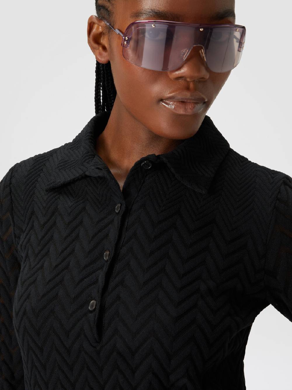 Missoni Mini-abito Taglio Polo In Cotone E Viscosa Chevron