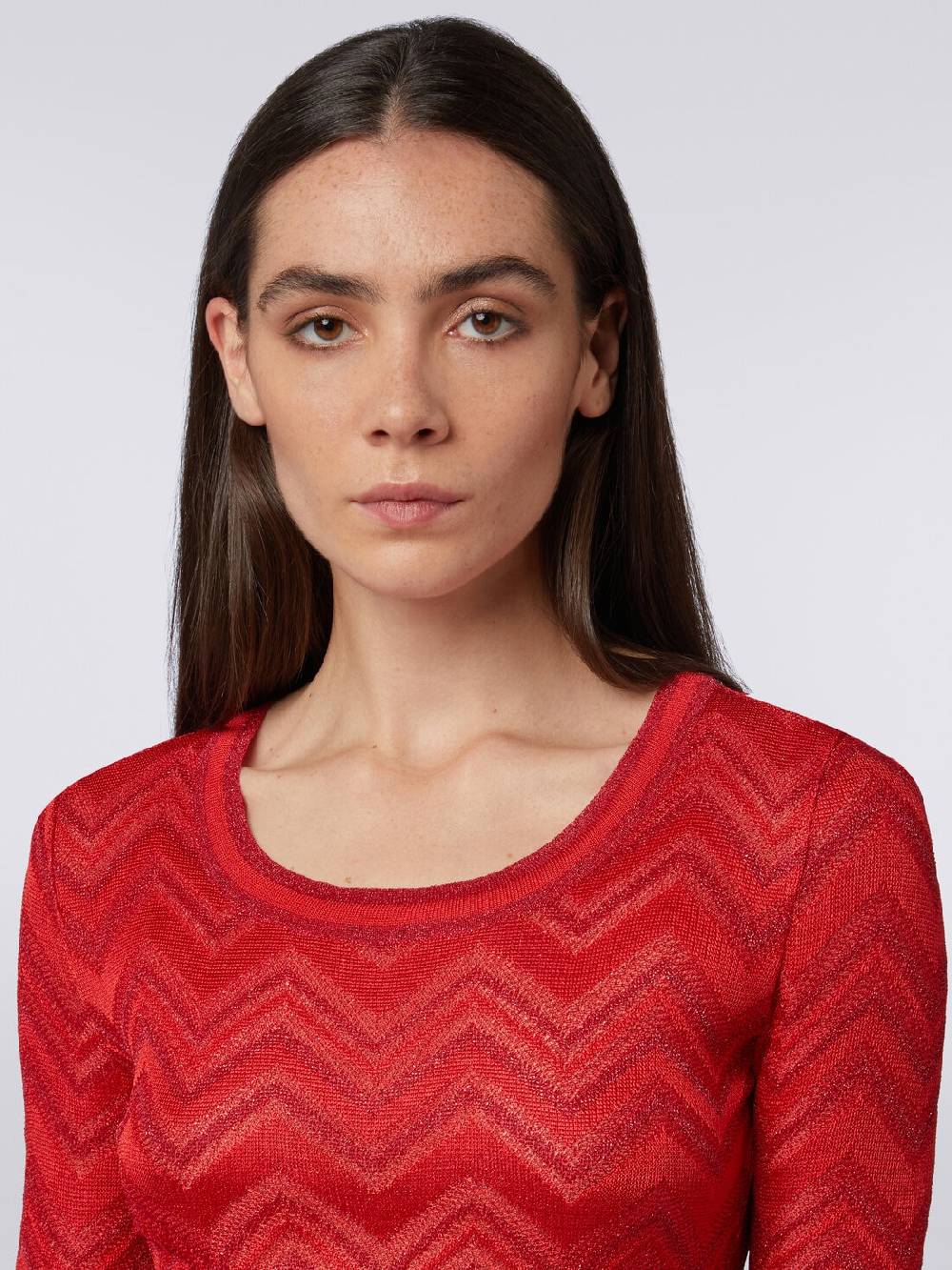 Missoni Abito In Maglia Zig Zag Tonale Con Lurex