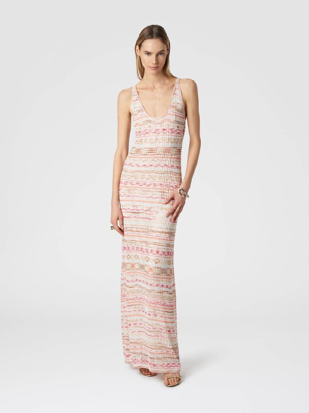 Missoni Abito lungo a costine in viscosa fiammata