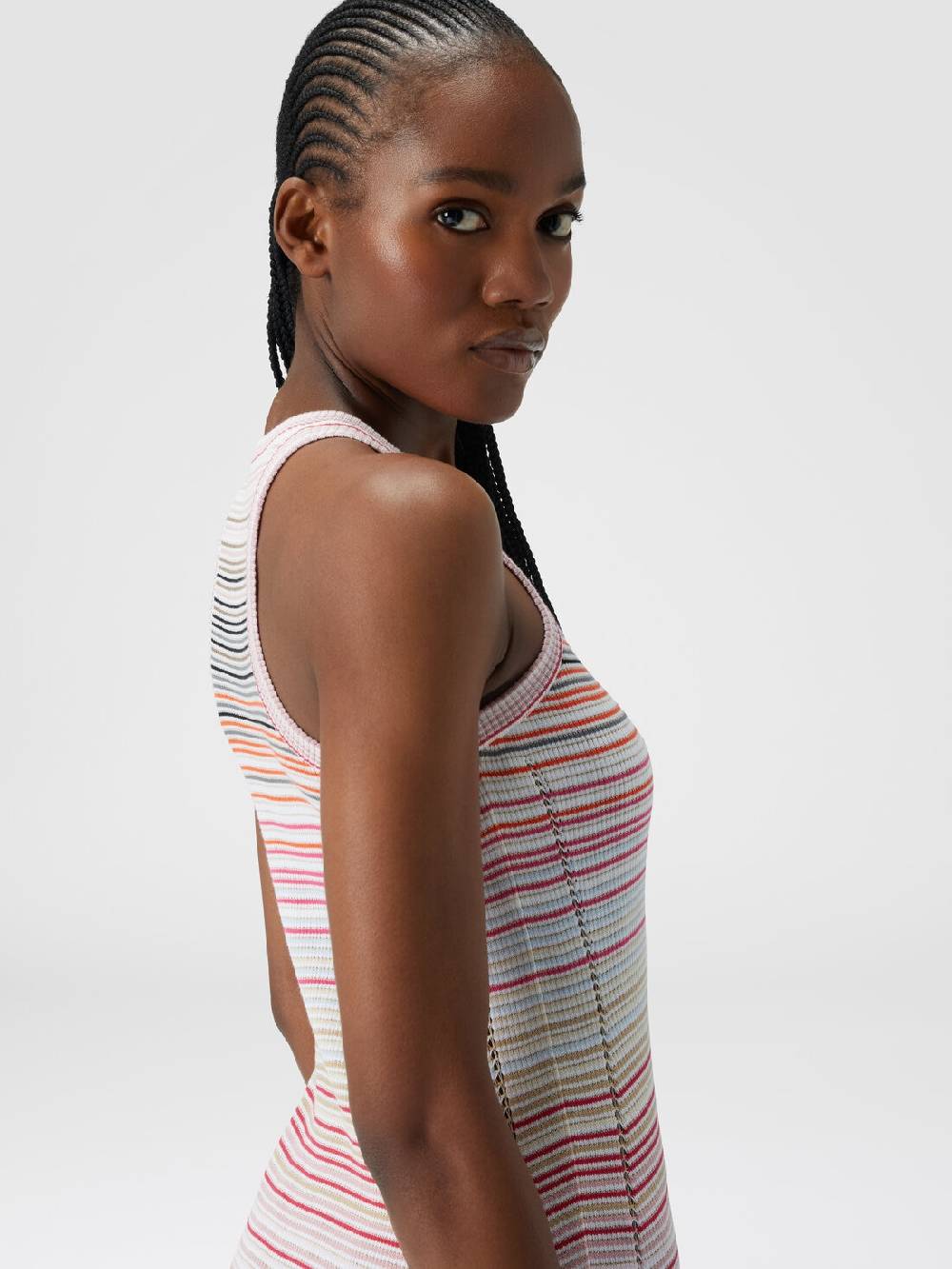 Missoni Abito Lungo A Righe In Cotone E Viscosa