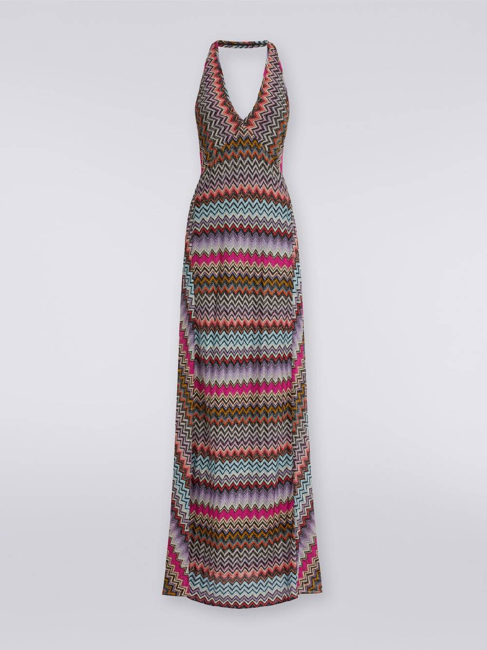 Missoni Abito Lungo In Viscosa Zig Zag Con Lurex