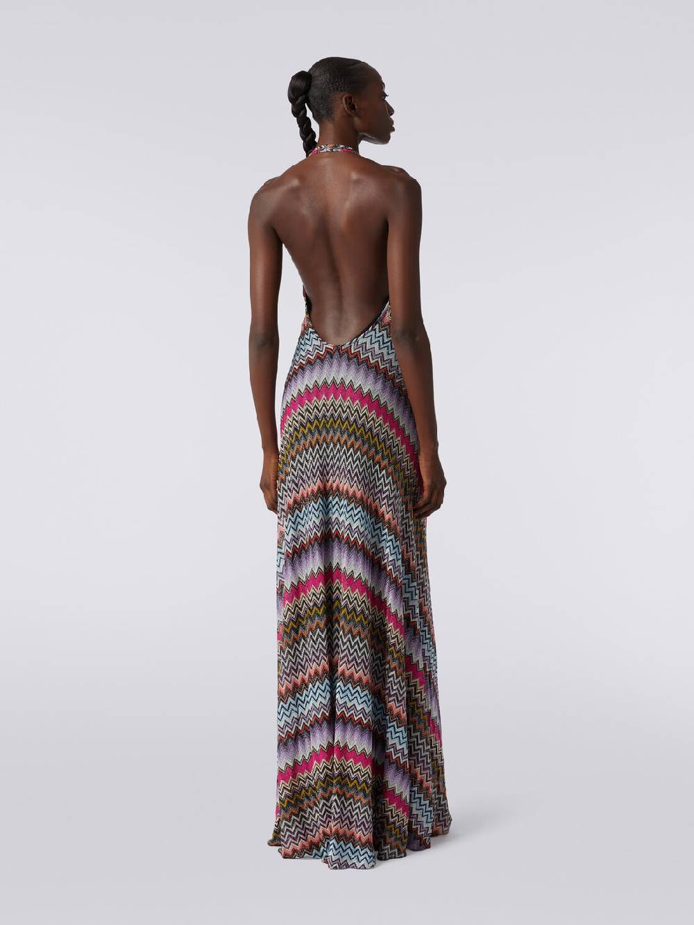 Missoni Abito Lungo In Viscosa Zig Zag Con Lurex