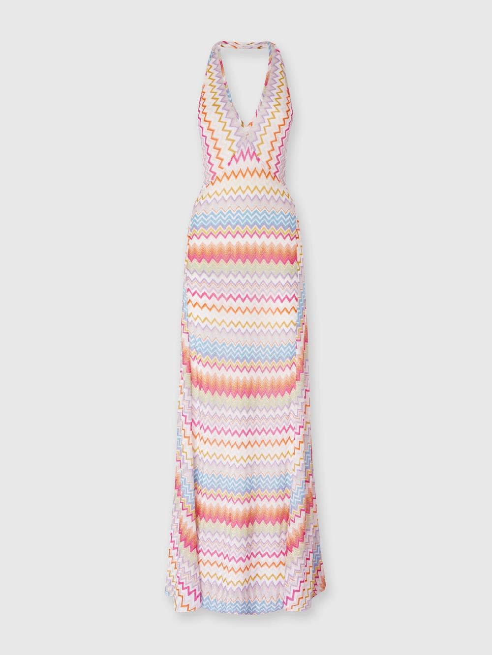 Missoni Abito Lungo In Viscosa Zig Zag Con Lurex