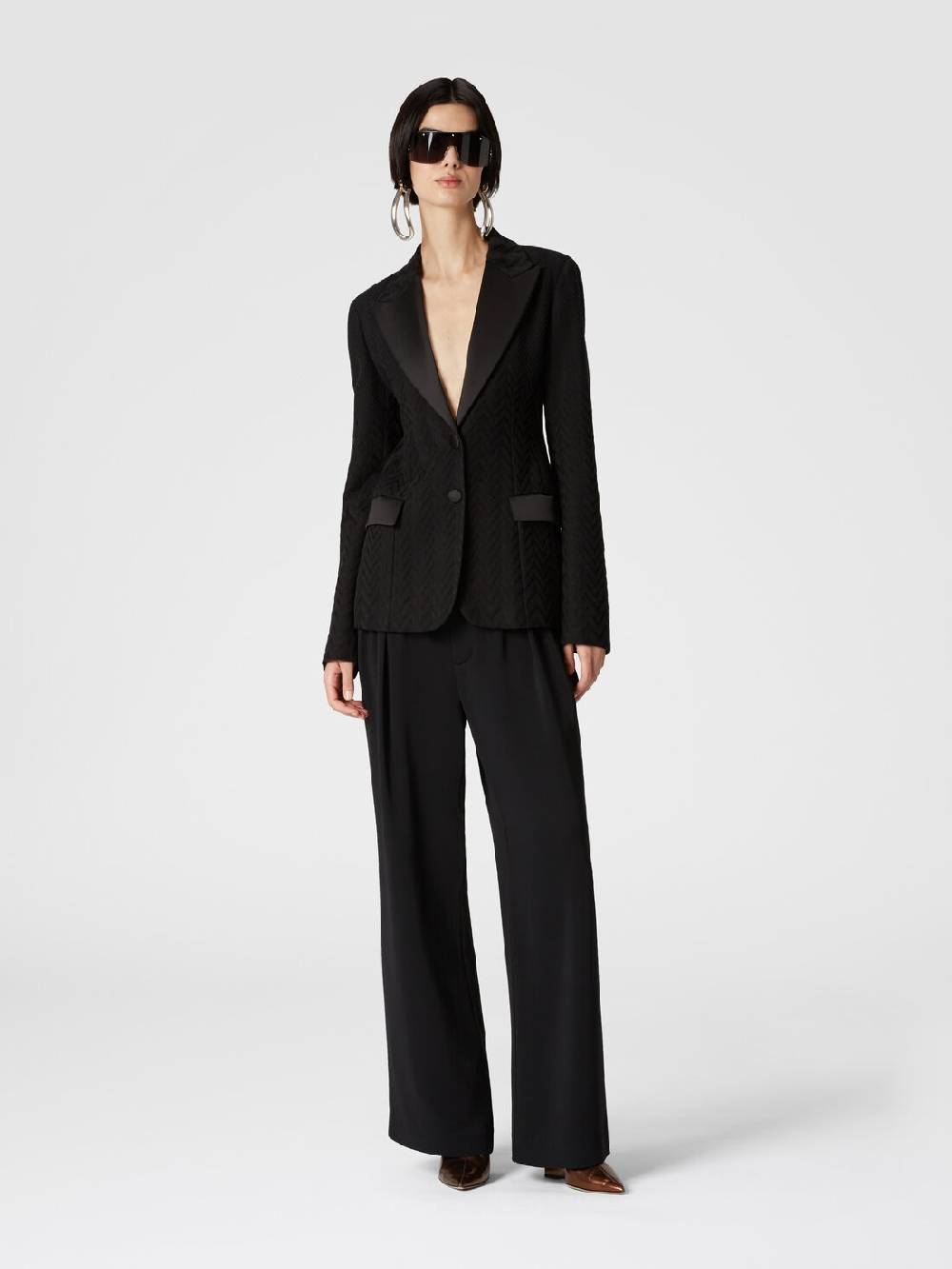 Missoni Blazer chevron con dettagli in raso