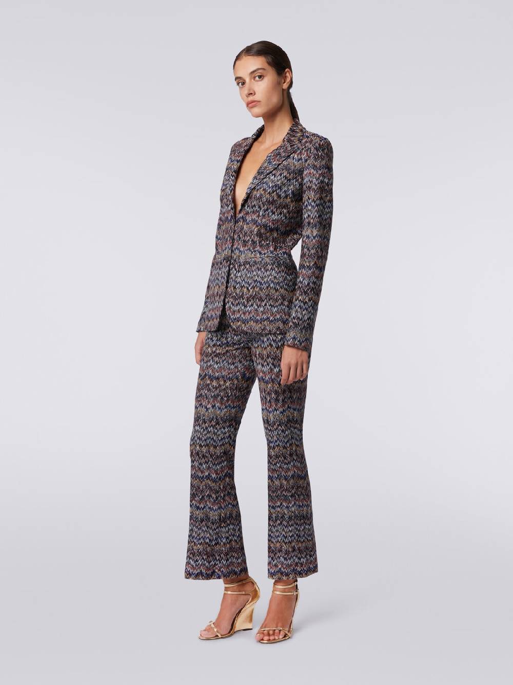Missoni Blazer In Misto Viscosa Zig Zag Con Lurex
