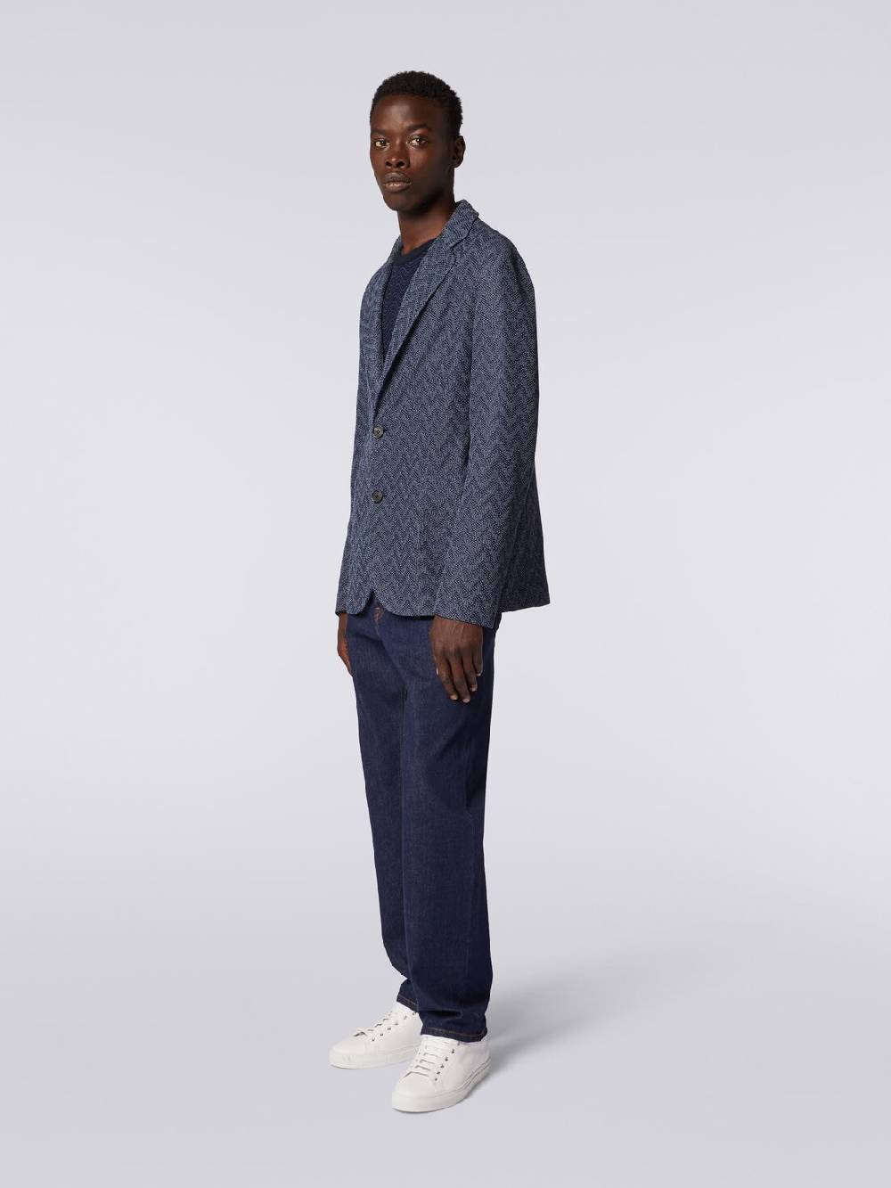 Missoni Blazer Monopetto In Cotone Zig Zag