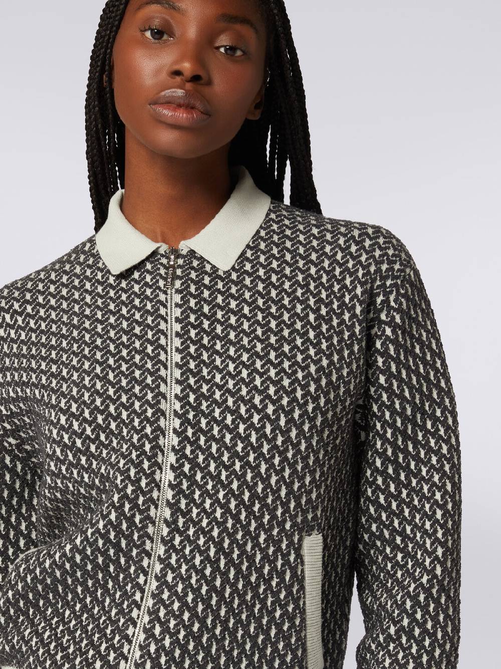 Missoni Bomber In Cotone E Nylon Con Zip