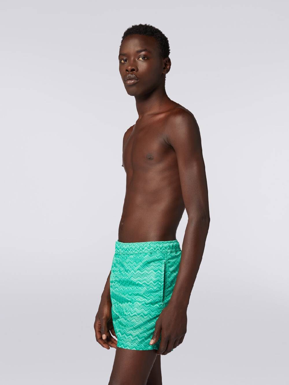 Missoni Boxer Mare Con Stampa Zig Zag Tonale