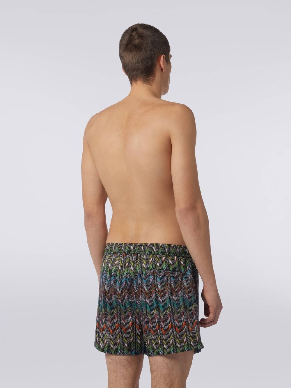 Missoni Boxer Mare In Nylon Stampato Con Logo