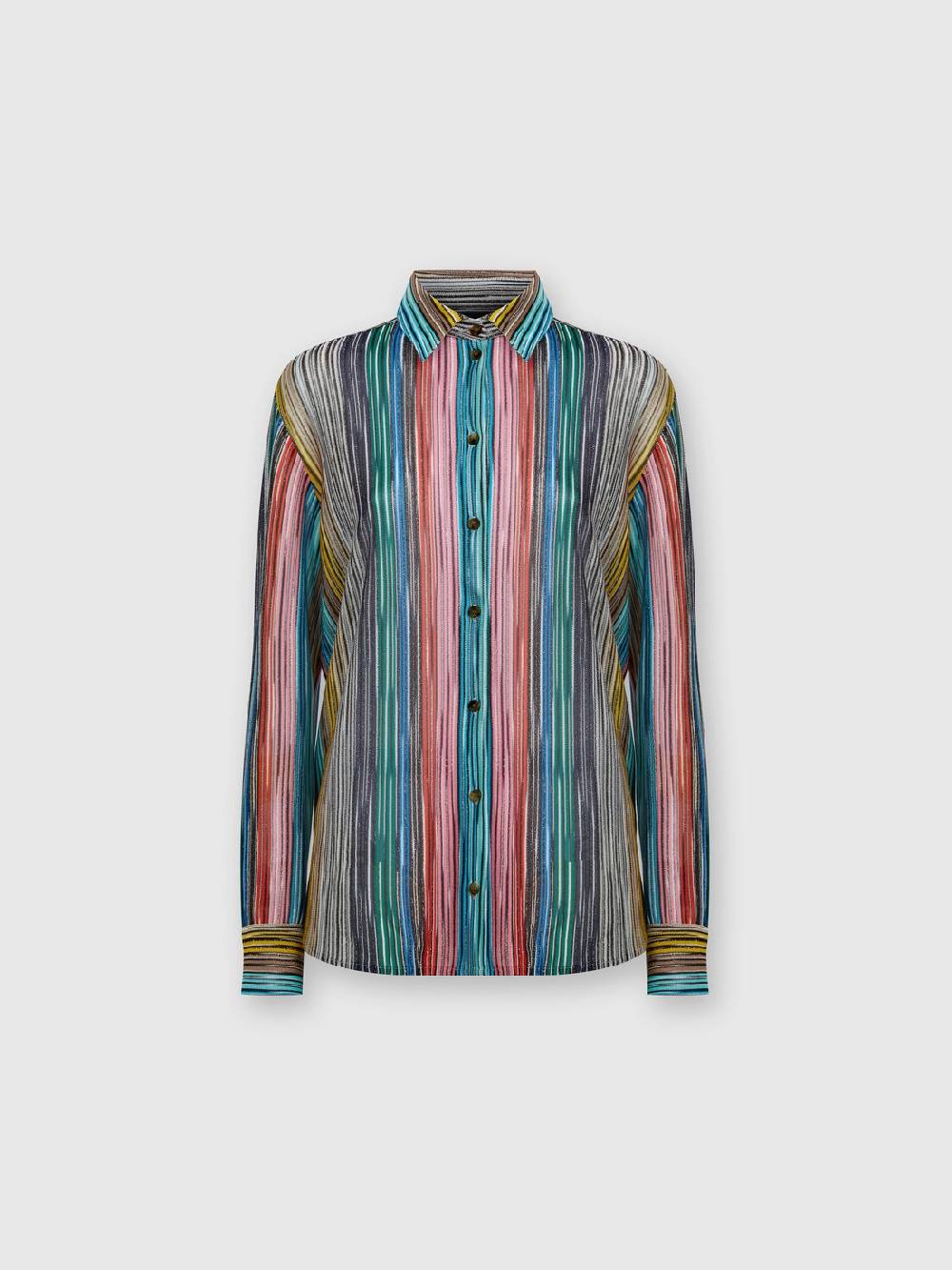 Missoni Camicia In Maglia A Costine Fiammata Lamé