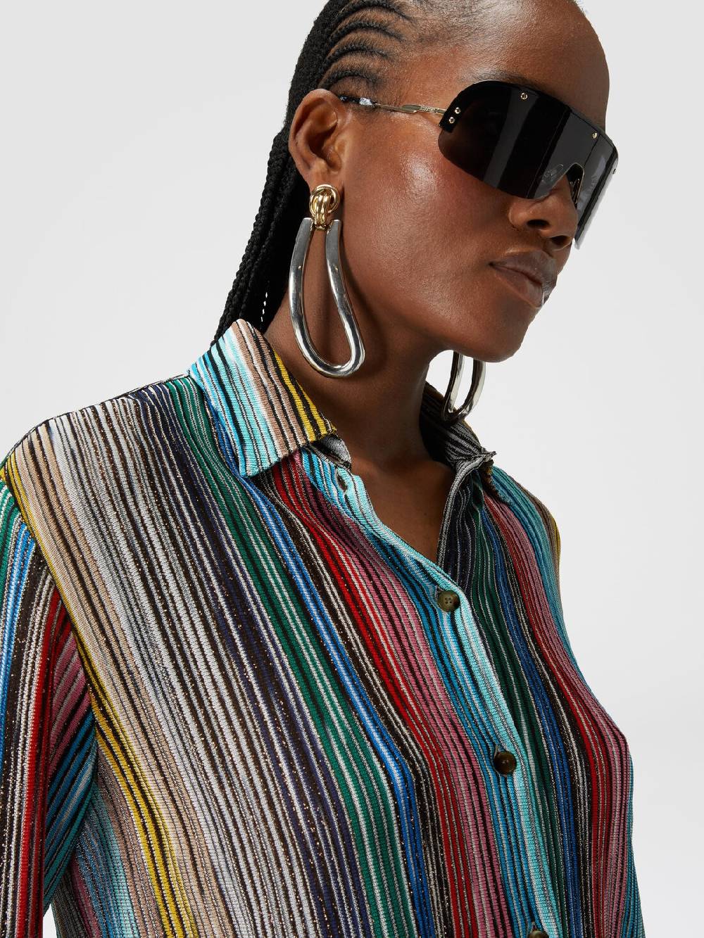 Missoni Camicia In Maglia A Costine Fiammata Lamé