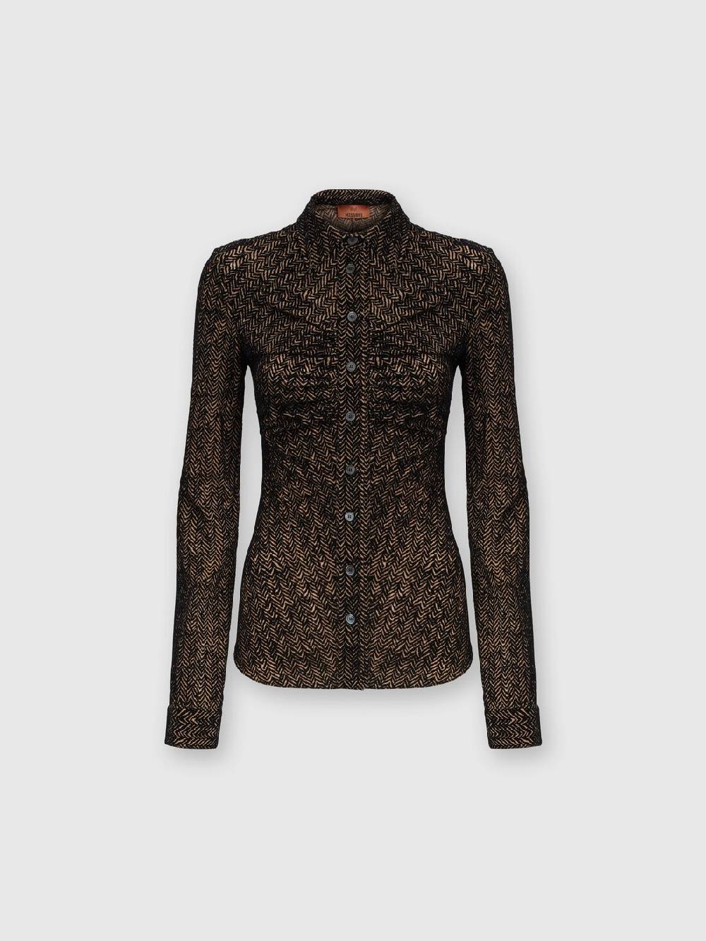 Missoni Camicia In Tulle Zig Zag Con Arricciatura