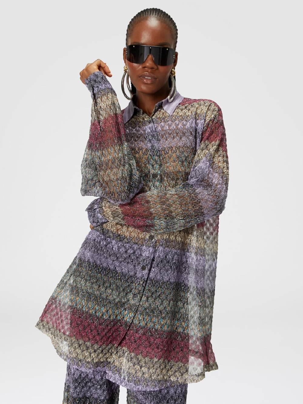 Missoni Camicia Oversize Con Motivo Pizzo Lamé