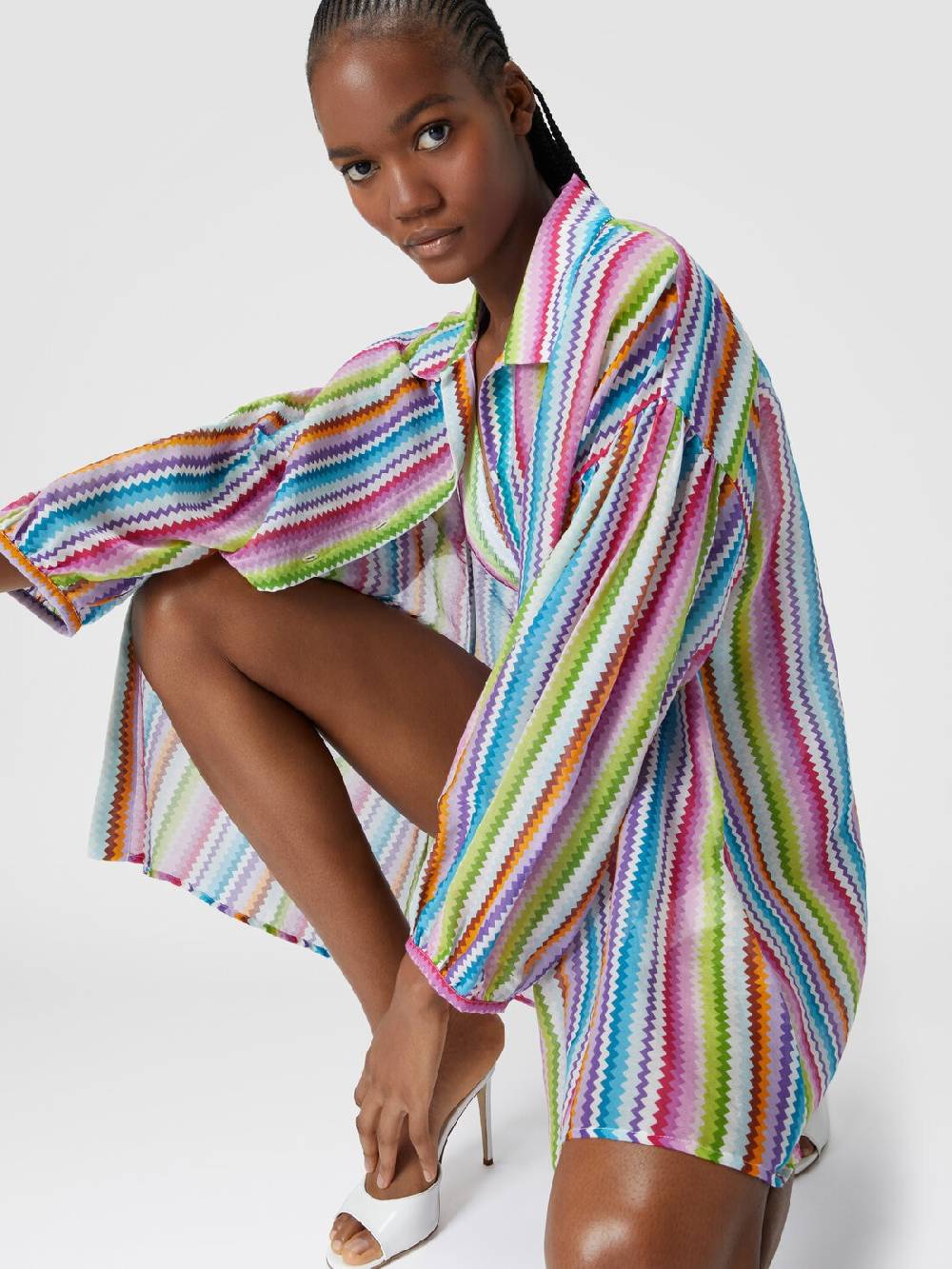 Missoni Camicia Oversize In Seta E Cotone Stampata