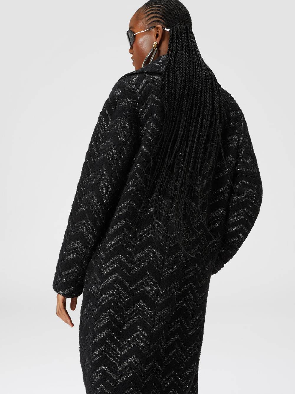 Missoni Cappotto In Maglia Bouclé Con Chevron Lamé