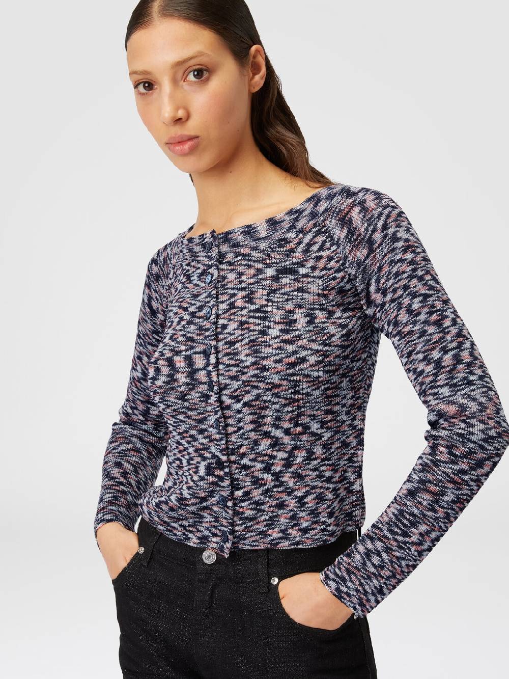 Missoni Cardigan Corto In Misto Viscosa Fiammata