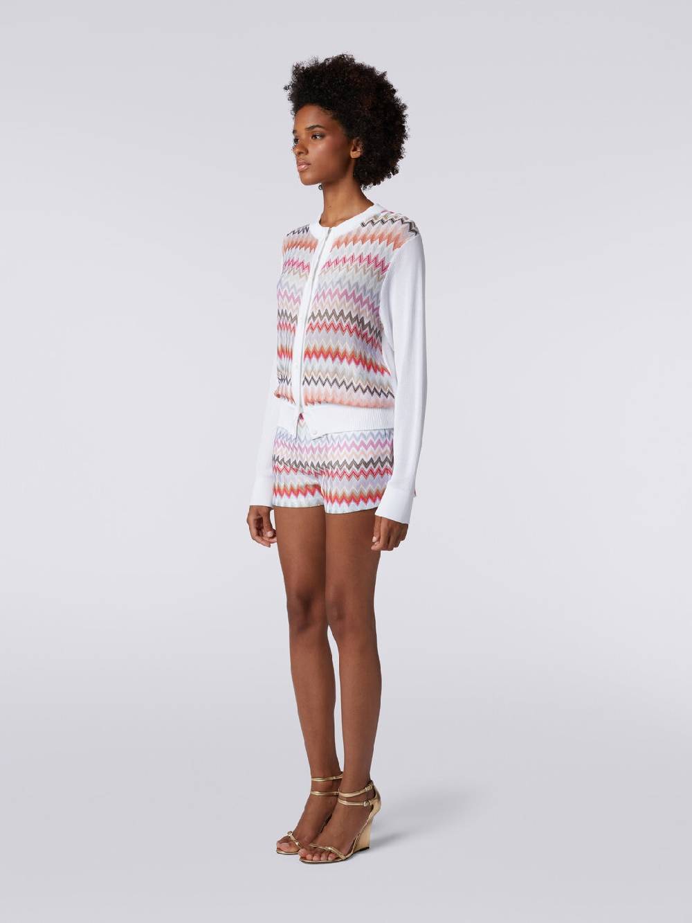 Missoni Cardigan Corto In Viscosa Chevron