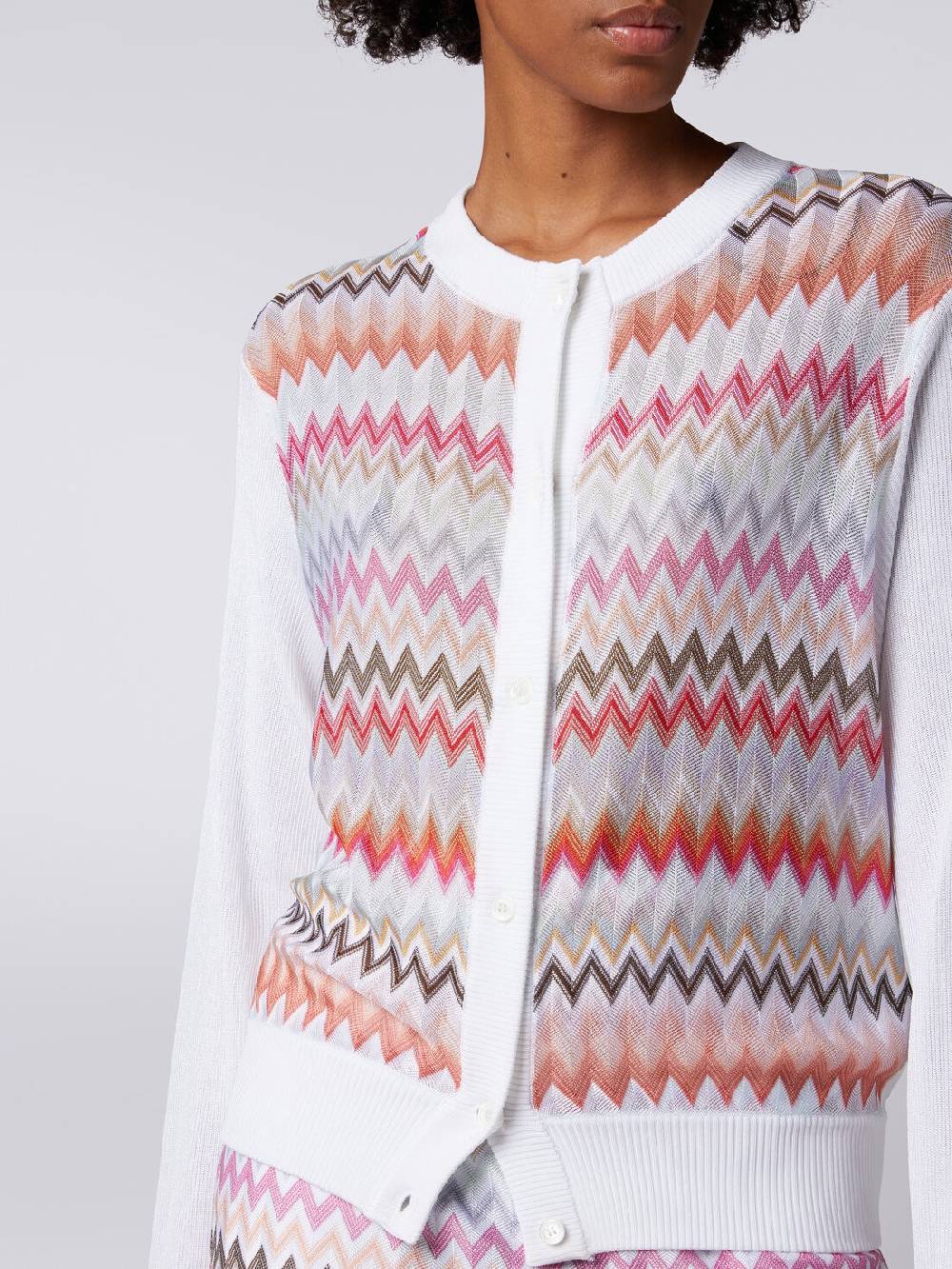 Missoni Cardigan Corto In Viscosa Chevron