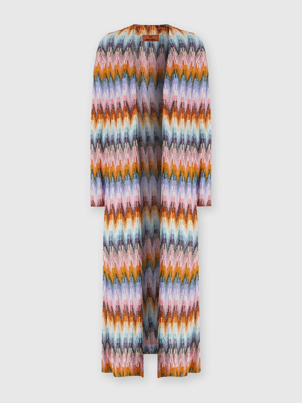 Missoni Cardigan Lungo In Maglia Zig Zag Lamé