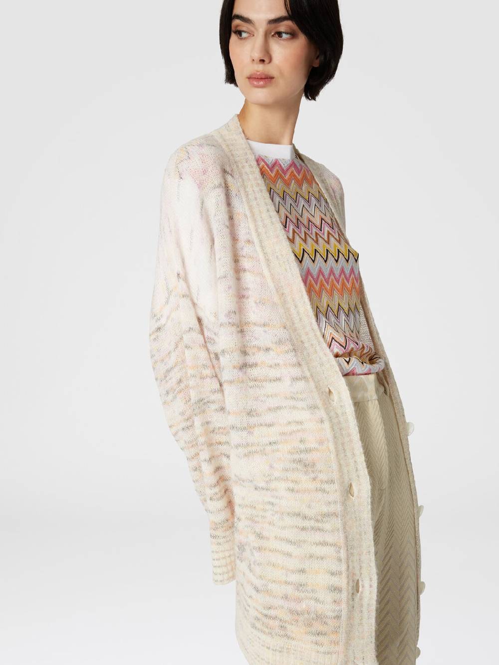 Missoni Cardigan Oversize In Viscosa, Alpaca E Lana