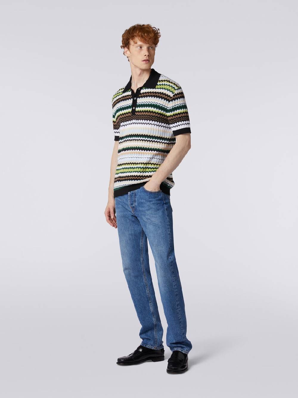 Missoni Cinque Tasche In Denim Con Inserto Zig Zag