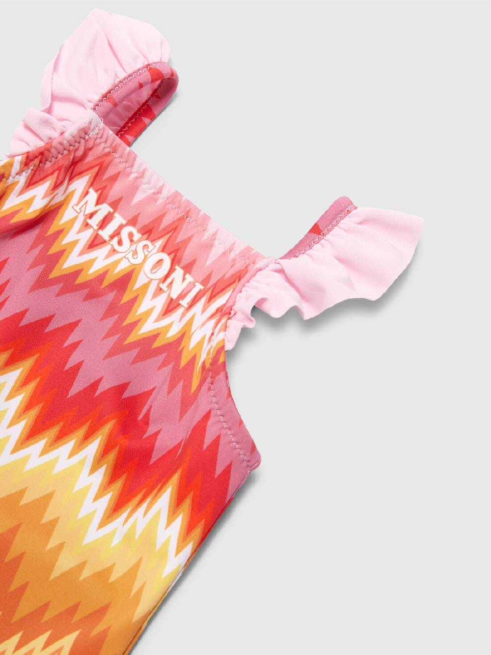 Missoni Costume Intero Chevron Con Volant E Logo