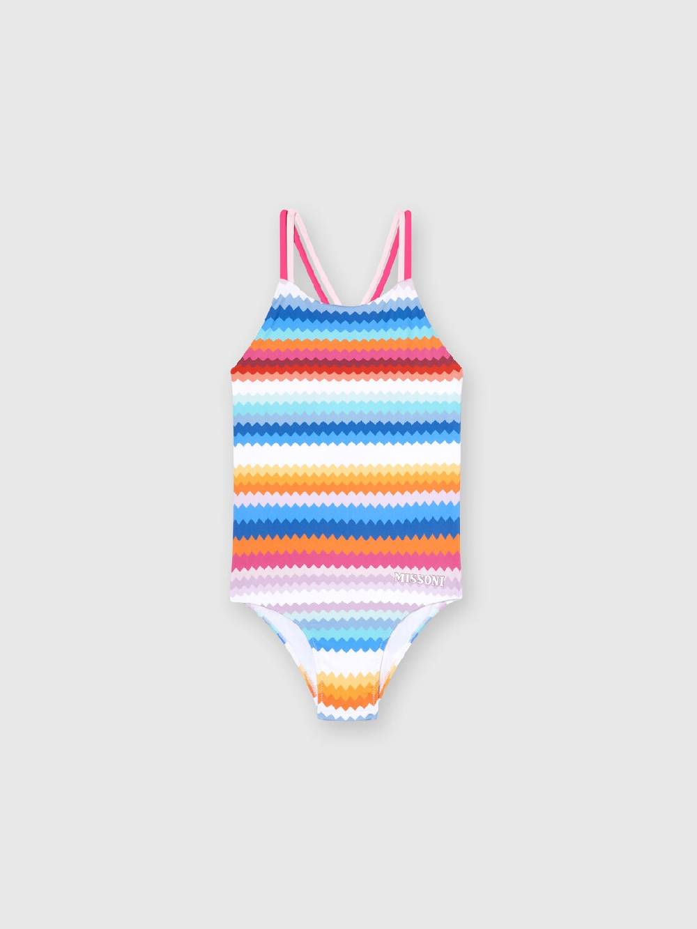 Missoni Costume Intero Zig Zag Con Scritta Logo