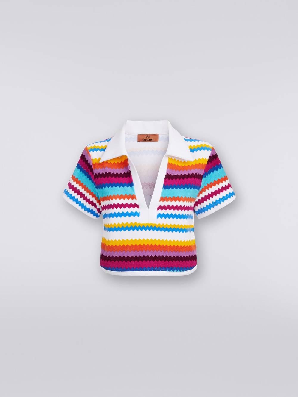 Missoni Crop Top Modello Polo In Spugna Zig Zag