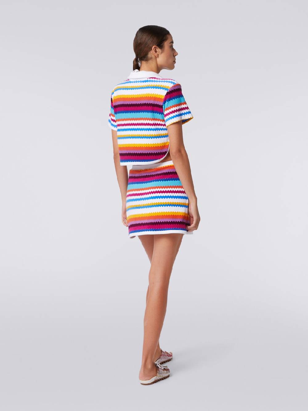Missoni Crop Top Modello Polo In Spugna Zig Zag