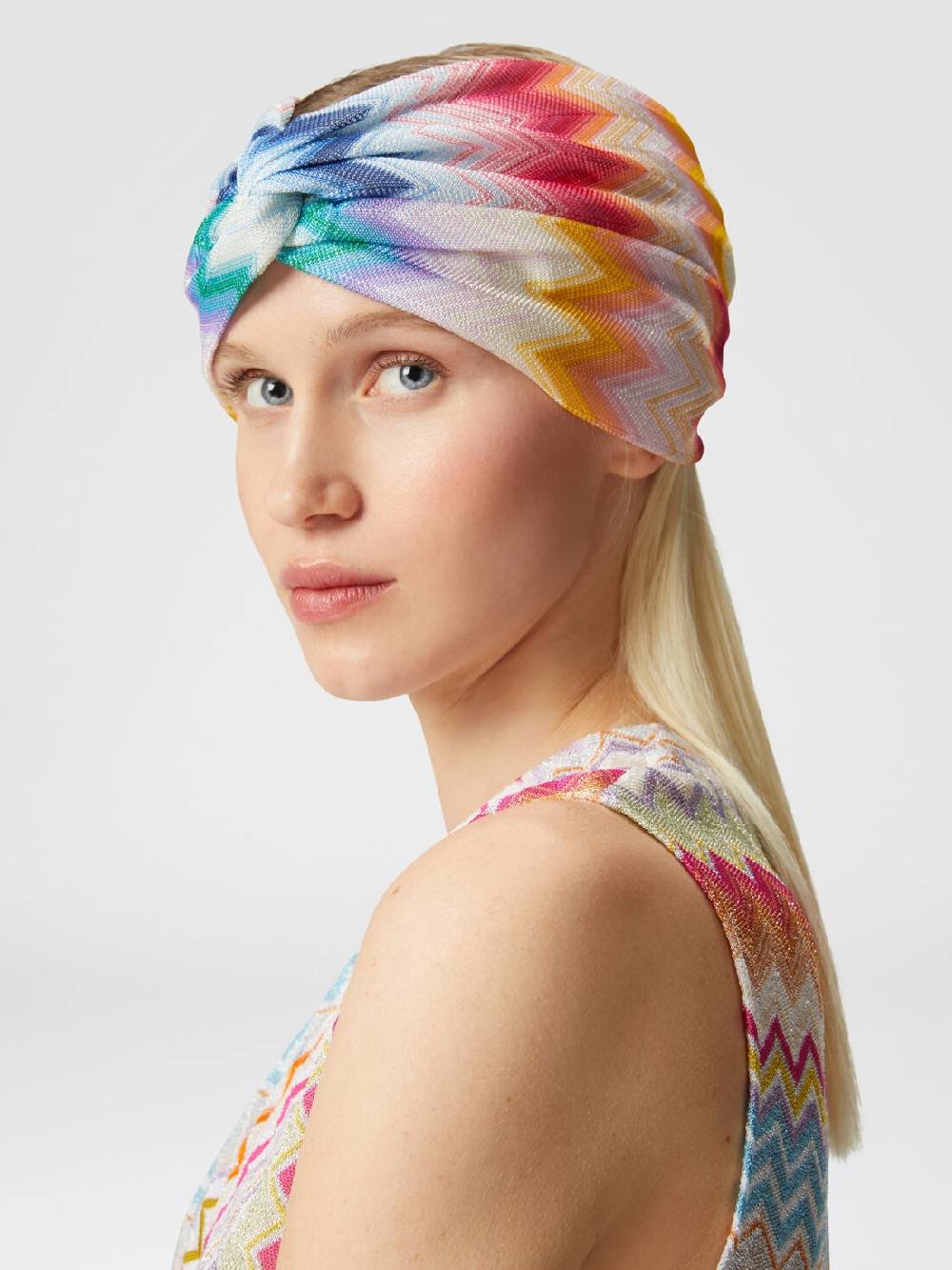 Missoni Fascia In Viscosa Lamé Chevron