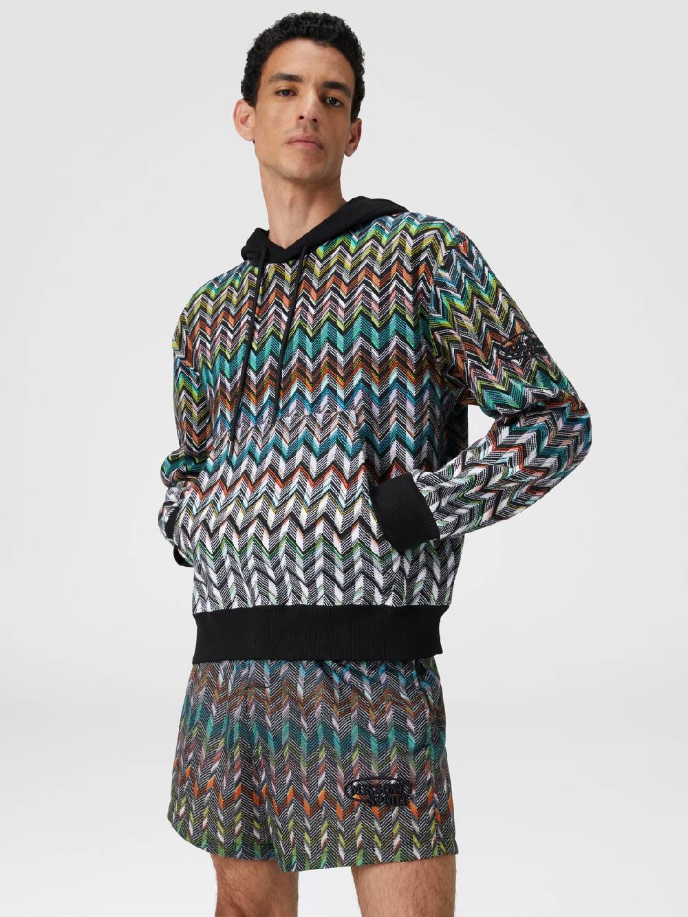 Missoni Felpa Con Cappuccio In Maglia Zig Zag