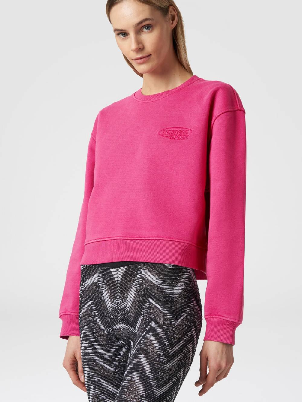 Missoni Felpa Girocollo In Cotone Con Logo