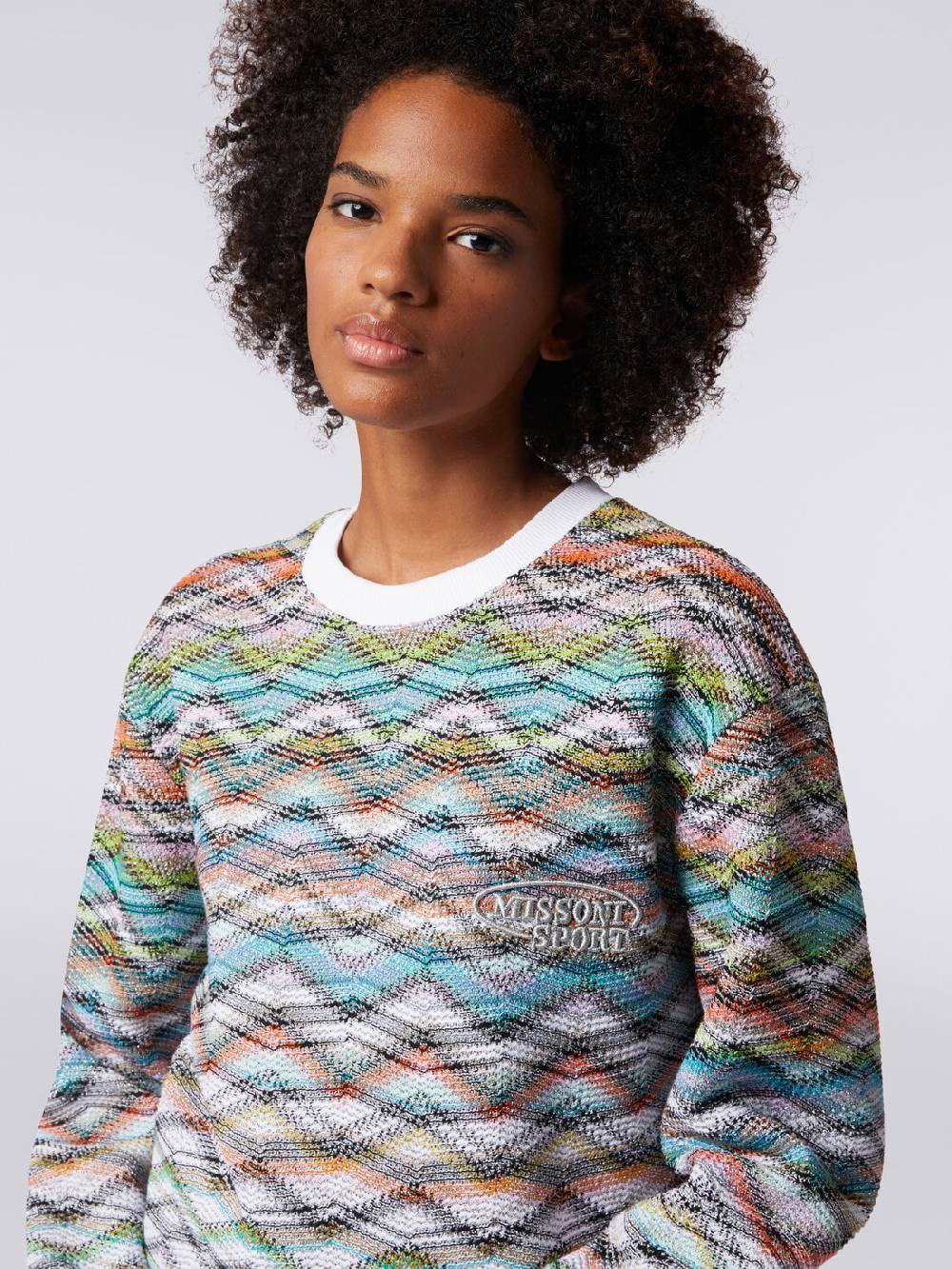 Missoni Felpa Girocollo In Maglia Con Lurex E Logo