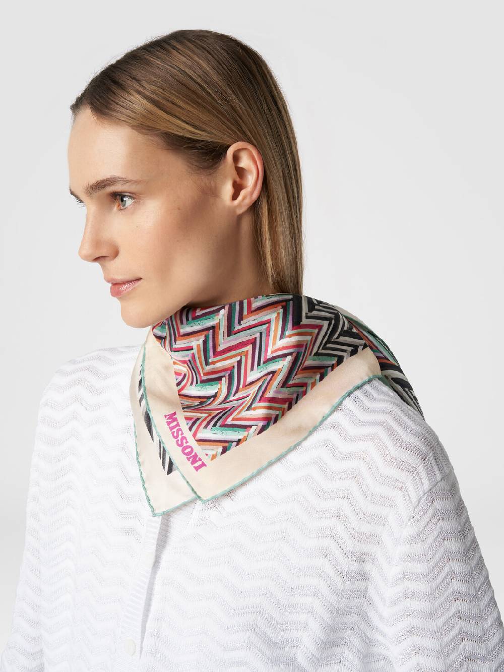 Missoni Foulard In Seta Con Multilavorazione