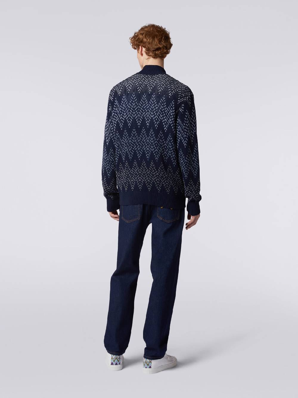 Missoni Giacca In Cotone Chevron Con Zip