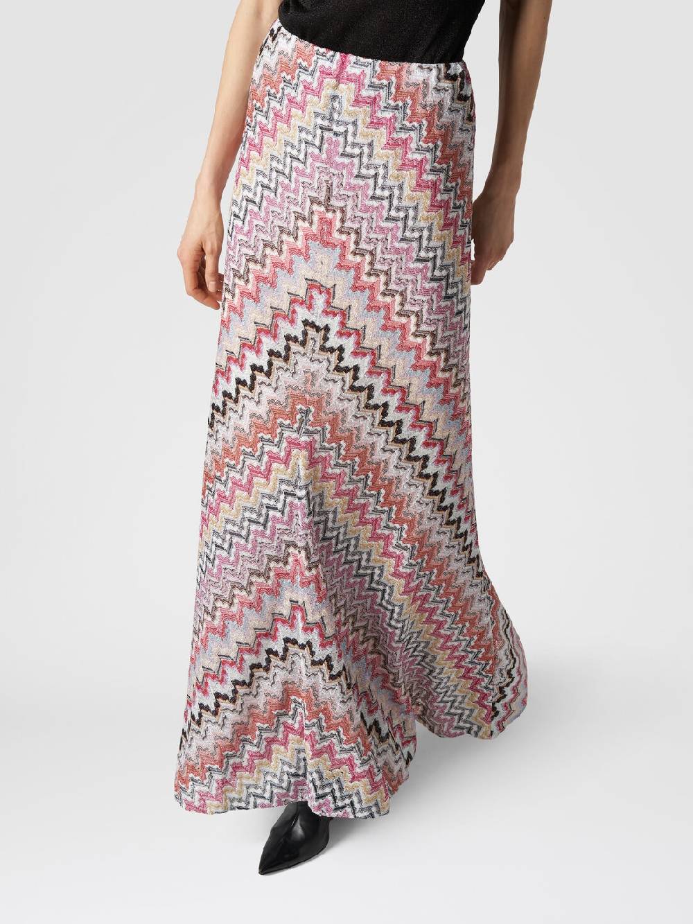 Missoni Gonna Lunga In Viscosa Lamé Zig Zag