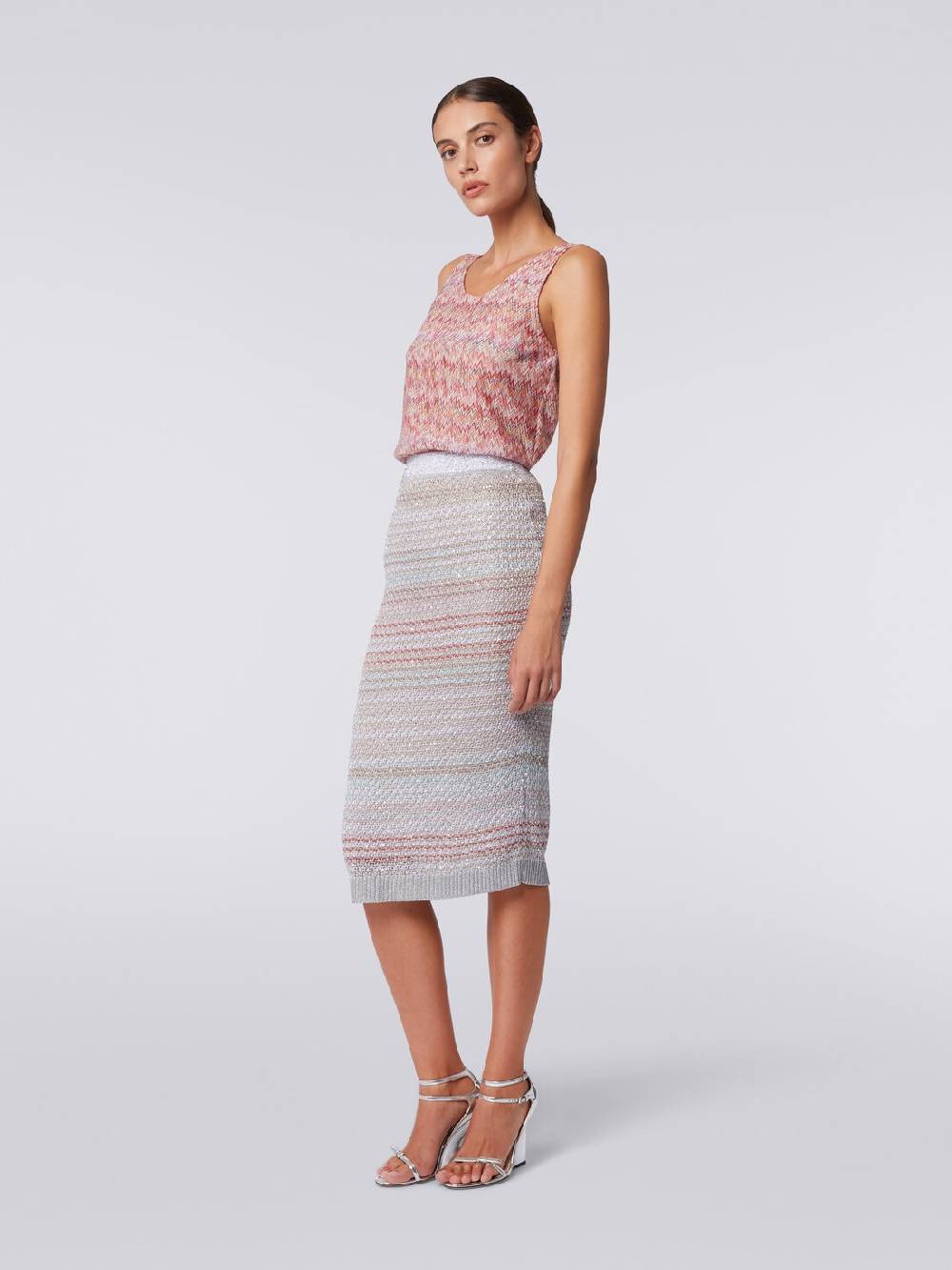 Missoni Gonna Midi In Misto Viscosa Con Paillettes