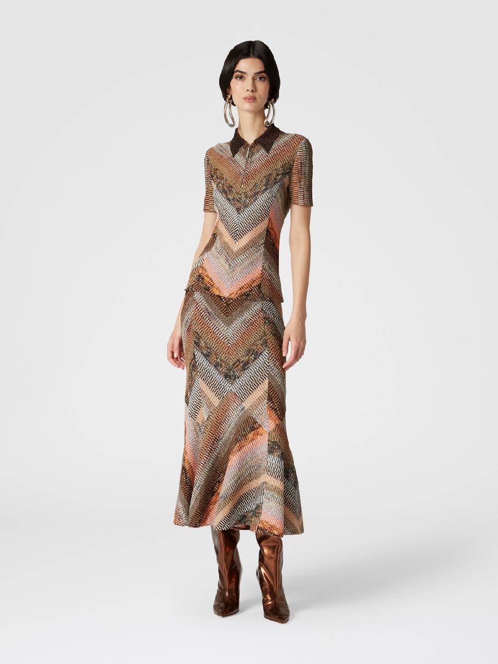 Missoni Gonna midi svasata lamé effetto patchwork