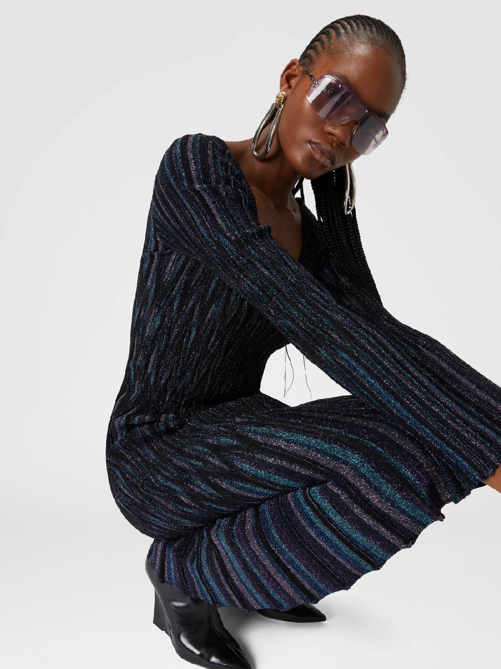 Missoni Gonna Midi Svasata Motivo Diamante Lamé