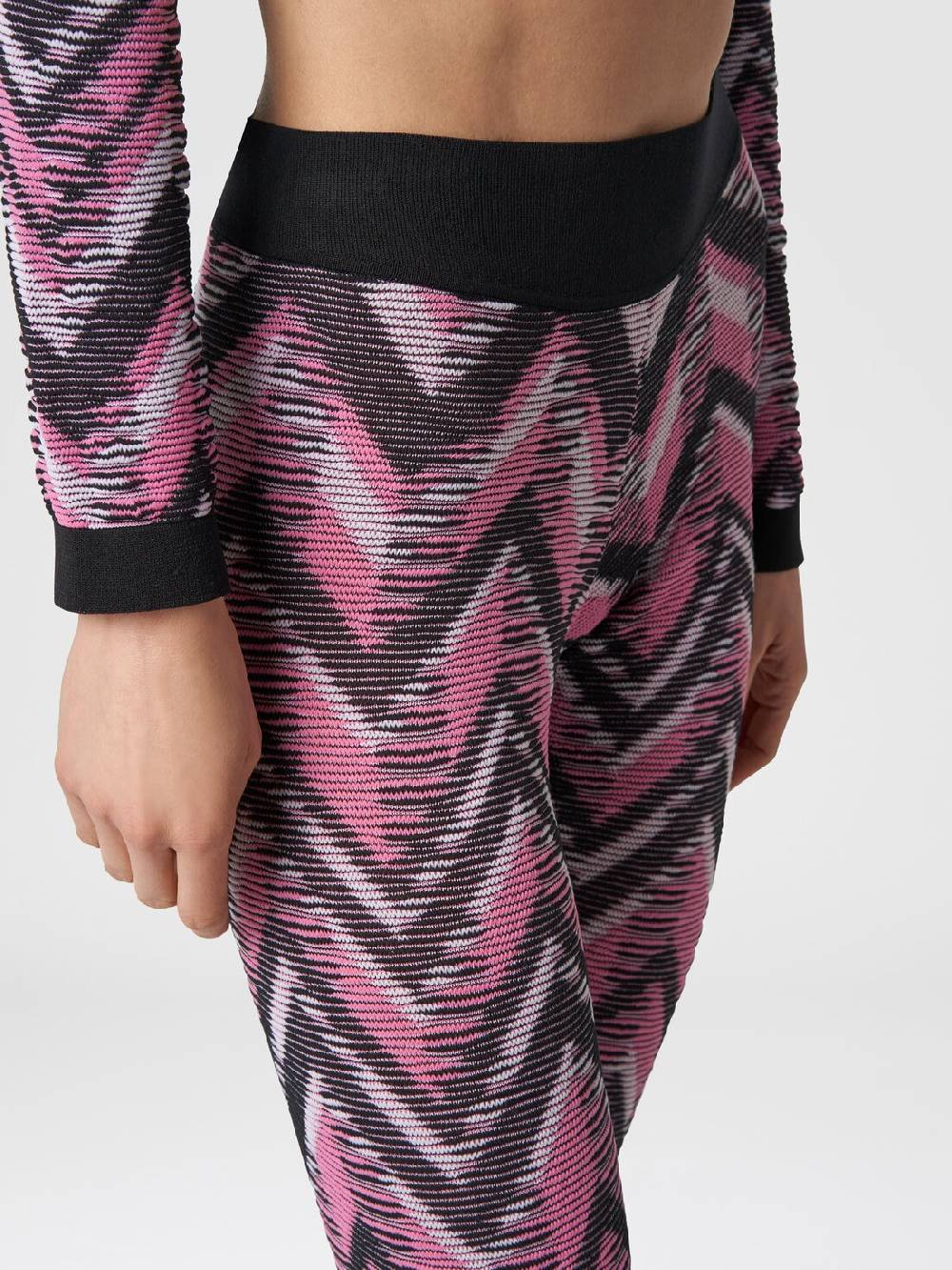Missoni Leggings In Maglia Chevron Con Logo