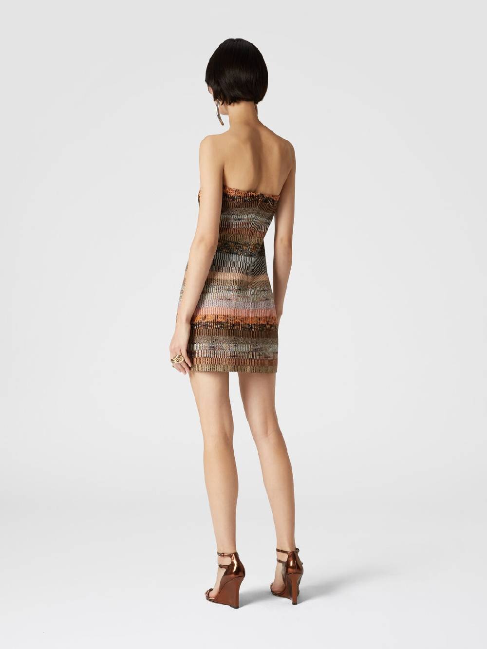 Missoni Mini-abito Bustier In Viscosa Lamé
