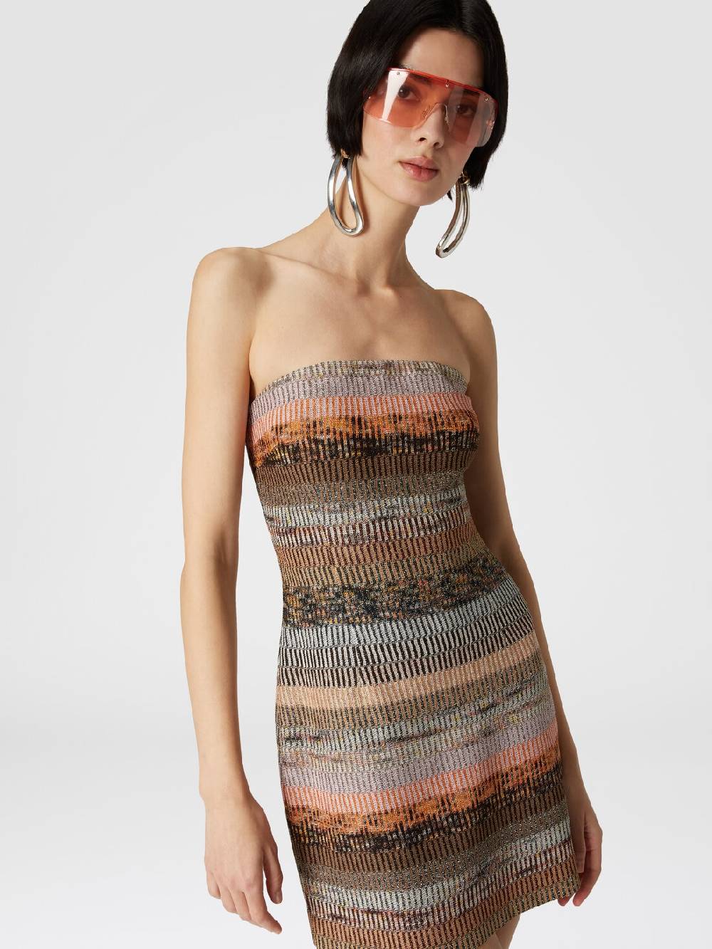 Missoni Mini-abito Bustier In Viscosa Lamé
