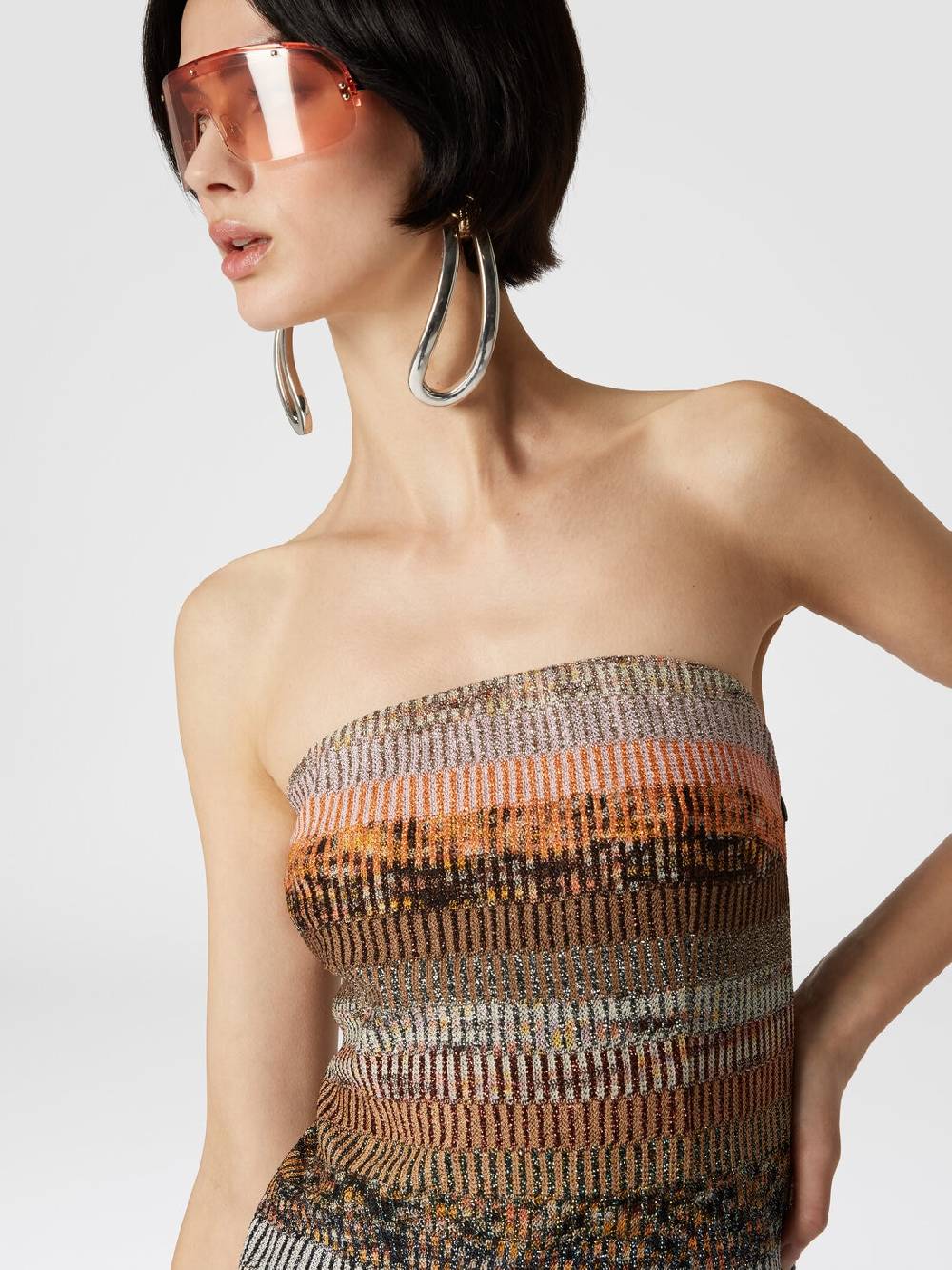 Missoni Mini-abito Bustier In Viscosa Lamé