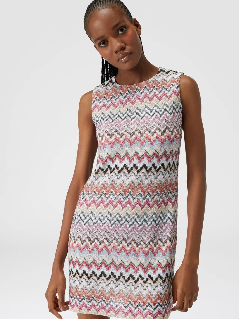 Missoni Mini-abito In Misto Viscosa Lamé Zig Zag